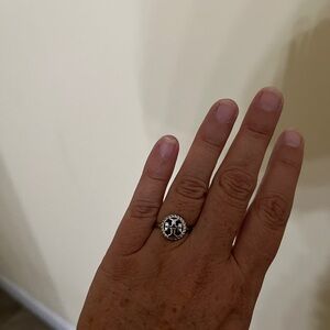 Tory Burch logo ring in silver